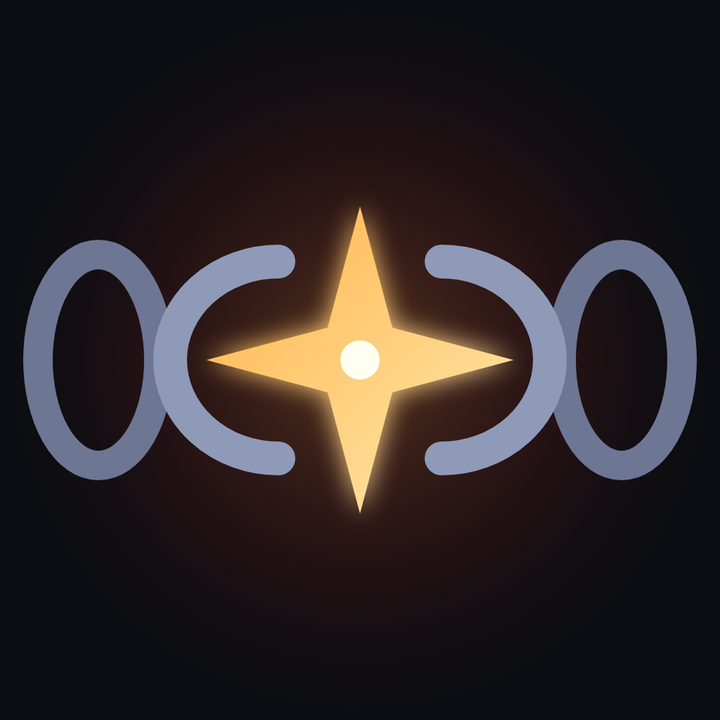 Chainbreaker app icon — two molten-gold chain links with glowing cores on a black field