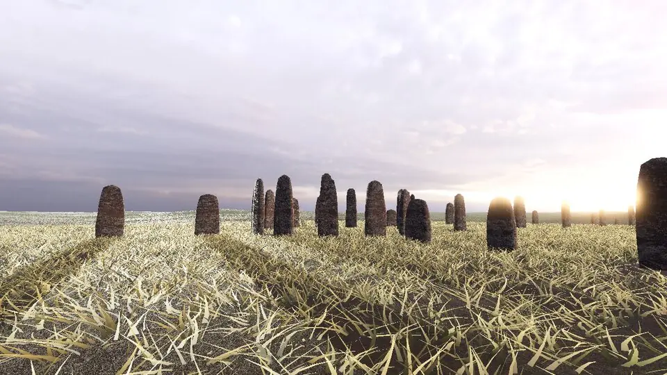 Steine von Callanish in Echtzeit-3D gerendert