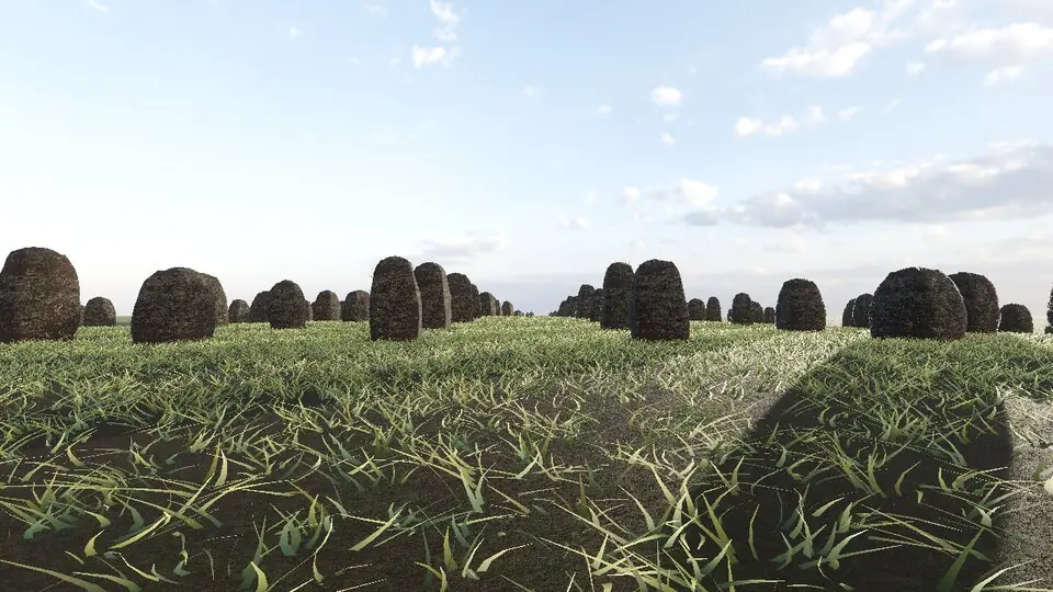 Carnac in Echtzeit-3D gerendert