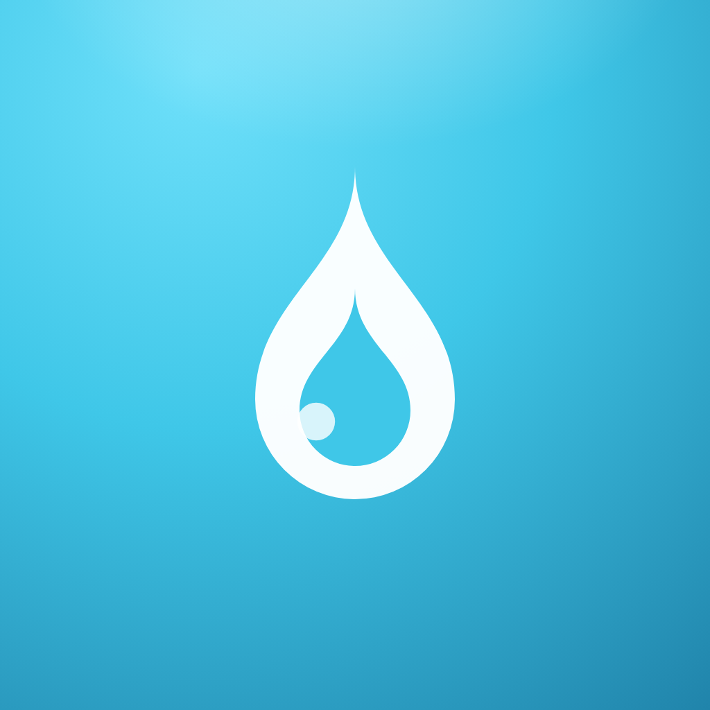 Kelvin app icon — a water droplet on cold cyan