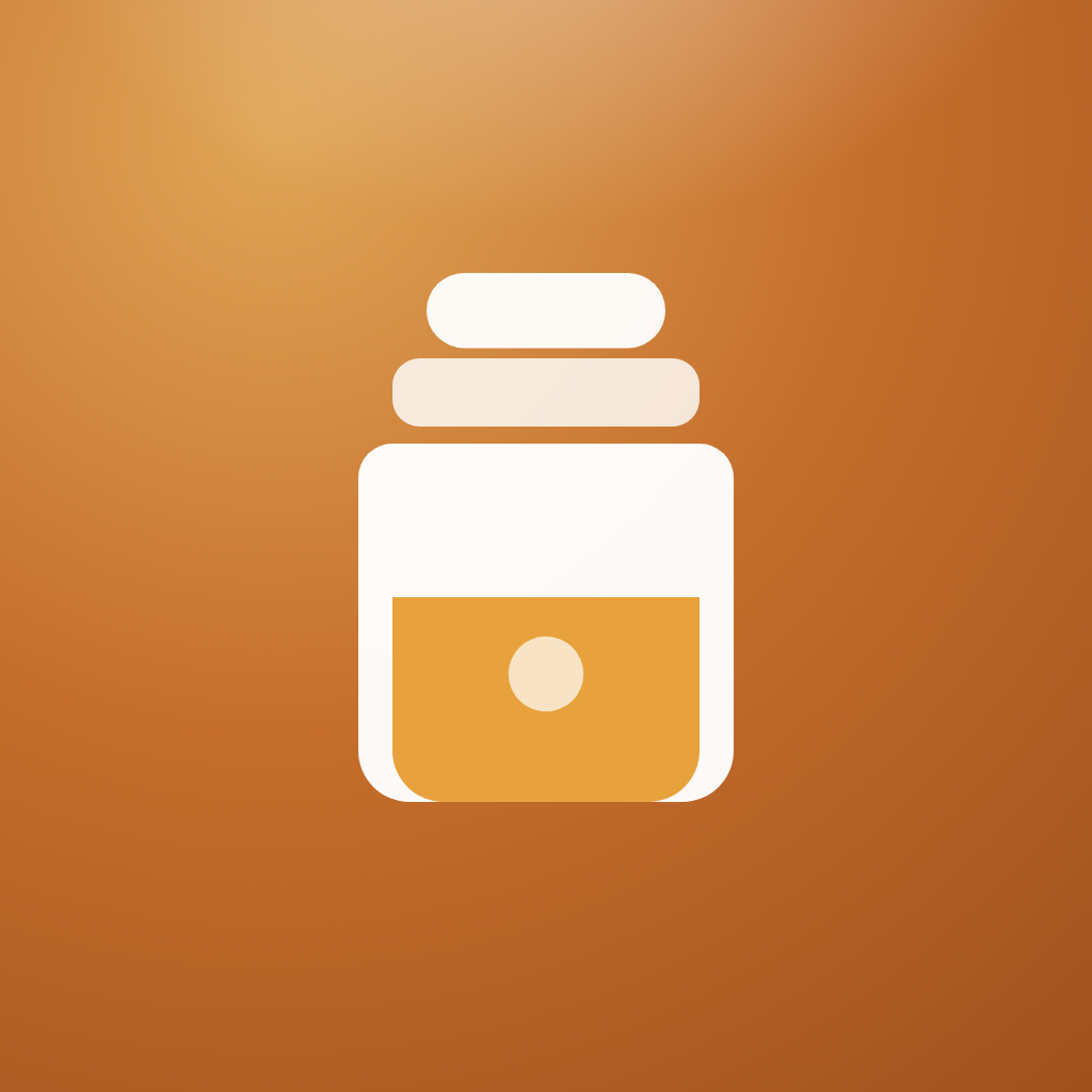 Putby app icon — a filled mason jar on warm marmalade