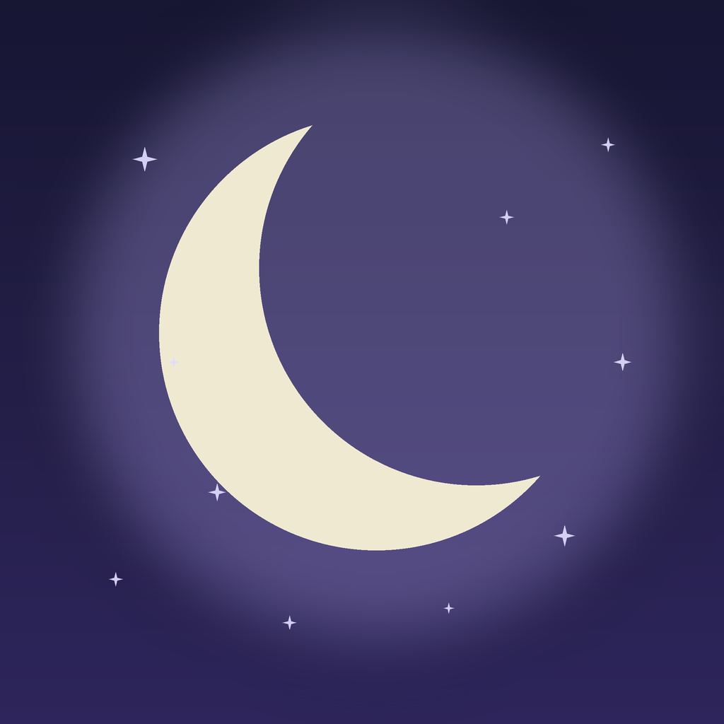Somnary app icon — a soft crescent moon on a deep night-sky field